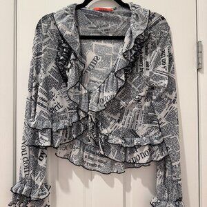 RABOT MIMI MESH TOP - NEWSPRINT - NEVER WORN - XS